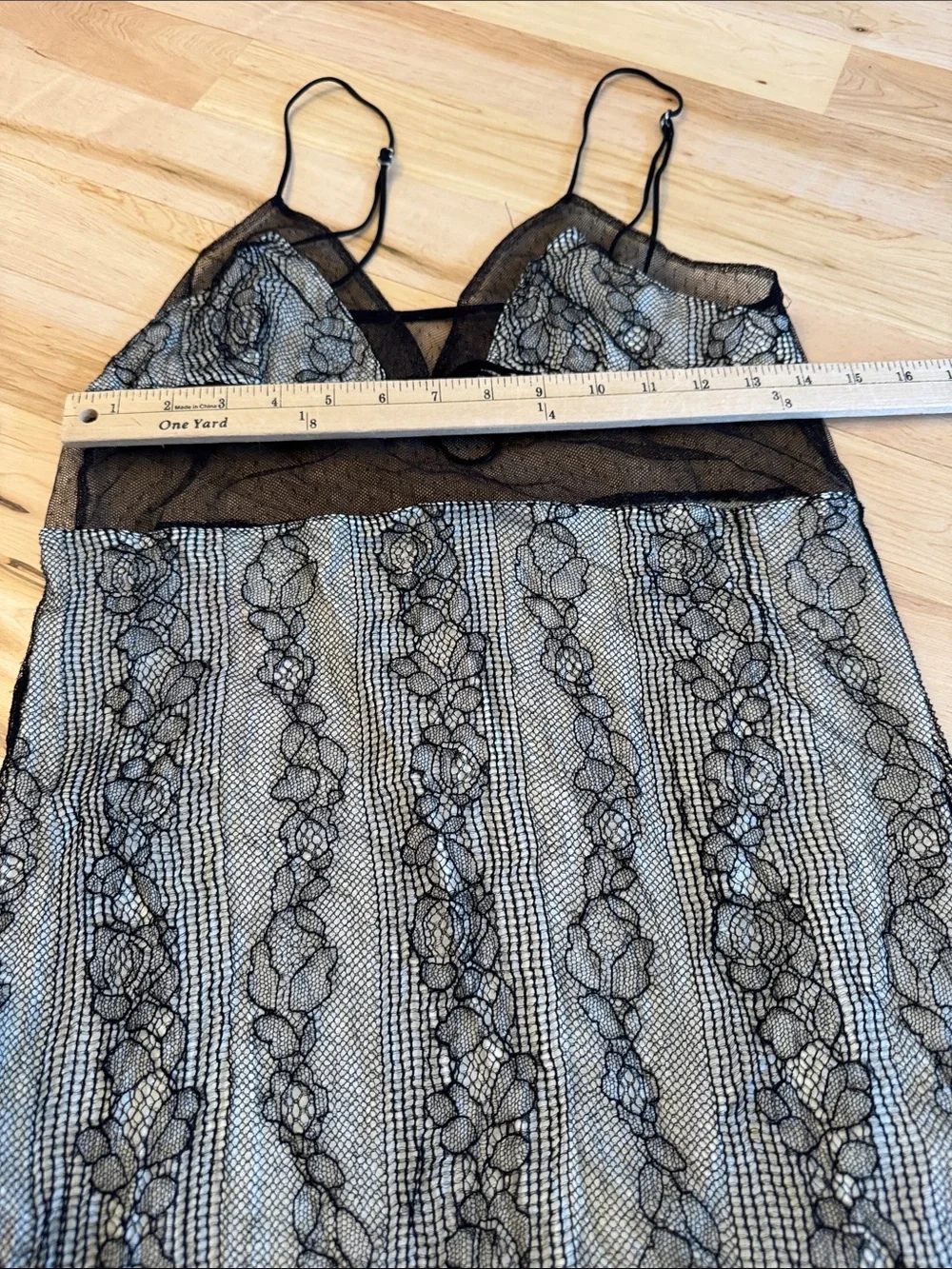 Elise Aucouturier-Black Lace Mini Dress-Camisole Tank Made In France-Y2K